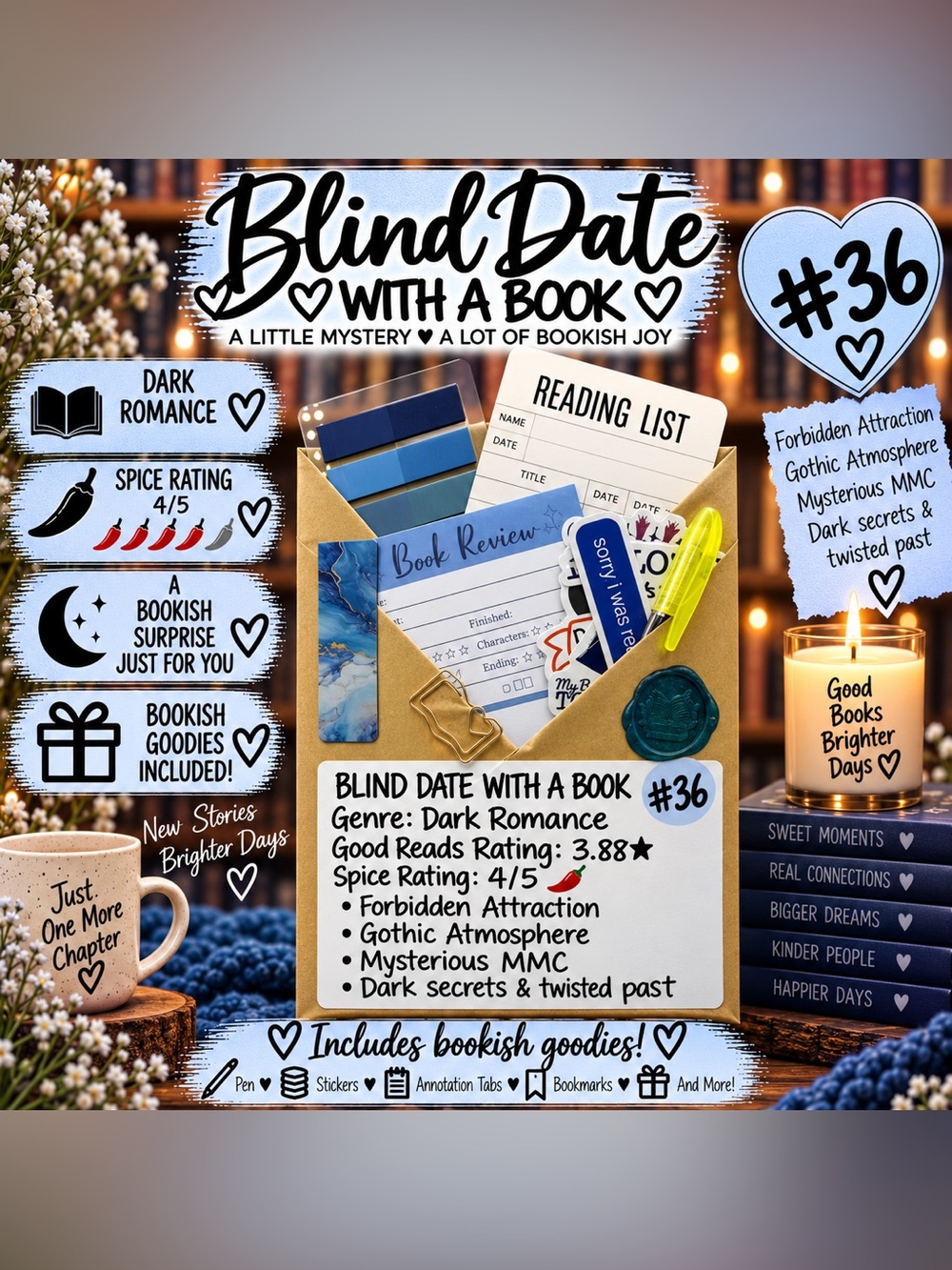 Blind Date With A Book #36 - Dark Romance Book & Accessories Set